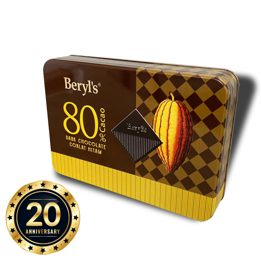Dark Chocolate 80% Cocoa Dark Chocolate 80% Cocoa có hương vị sô cô la Beryl’s ngon tuyệt với 80% ca cao nguyên chất