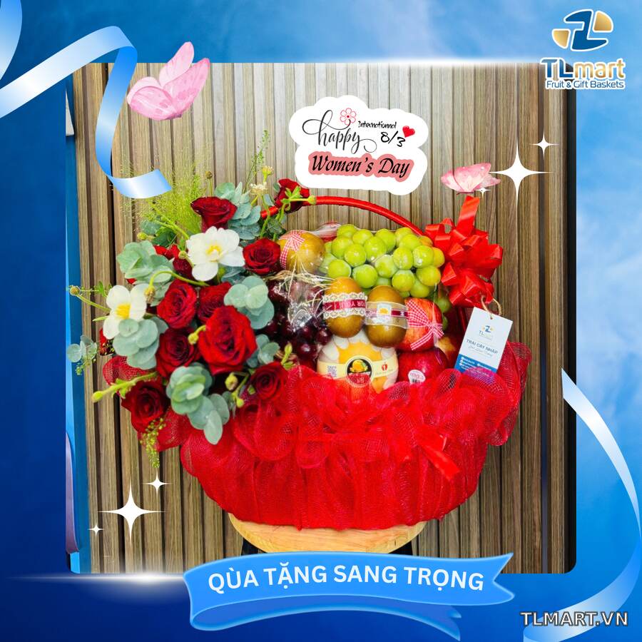 Giỏ Trái Cây Tặng Dịp Lễ 2/9 Tại Vũng Tàu: 5 Mẫu Đẹp Giỏ trái cây tặng dịp lễ 2/9 tại Vũng Tàu mẫu 2 tại TL Mart