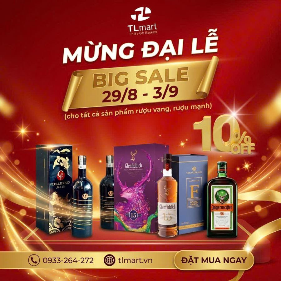 Khuyến mãi rượu 2/9 tại Vũng Tàu: Giảm 10% rượu vang và rượu mạnh nhập khẩu Khuyến mãi rượu 2/9 tại Vũng Tàu giảm 10%