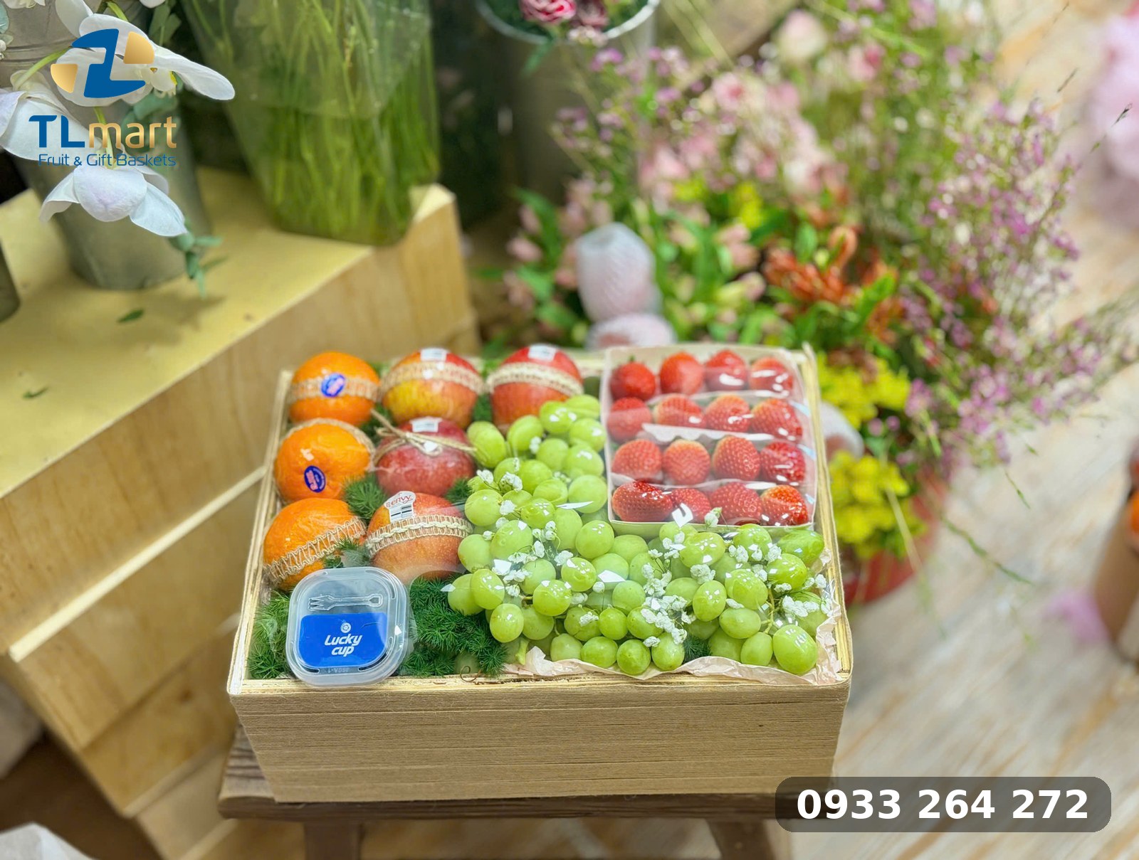 Giỏ Trái Cây Tân Gia Tại Vũng Tàu Giao Tận Nơi | TL Mart Khay gỗ giỏ trái cây tân gia tại Vũng Tàu